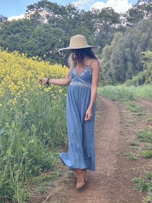 VEST. MAXI DENIM RICAMO
