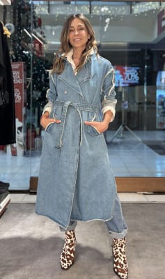 TRENCH MEZCLILLA DESHILADO