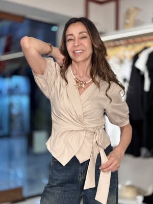 BLUSA CRUZADA 3/4 LISA