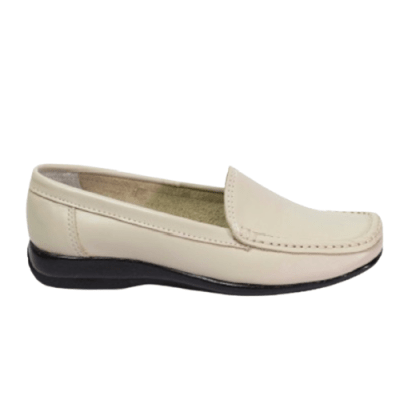 MOCASIN CUERO MARFIL ART 0622