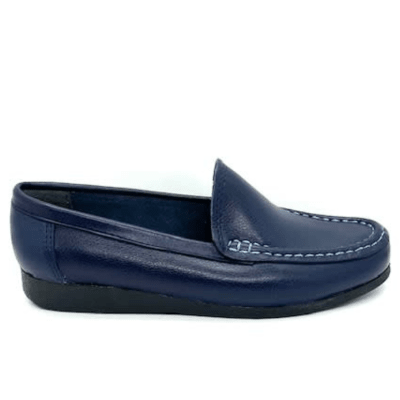 Mocasin Cuero Azul Art 2181