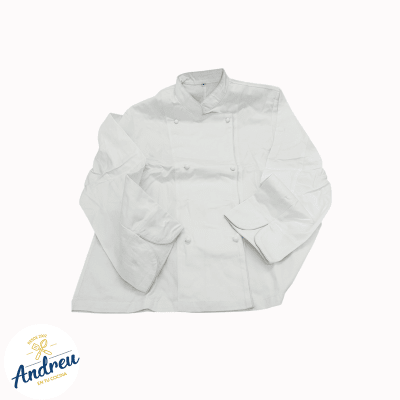 CHAQUETA CHEF XL UNISEX COLOR BLANCO MANGA 3/4 TALLA XL