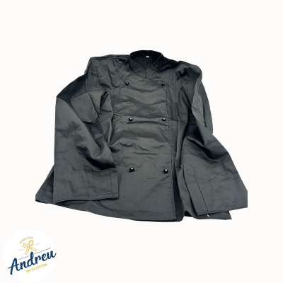 CHAQUETA CHEF M UNISEX COLOR NEGRO MANGA 3/4 SLM TALLA M