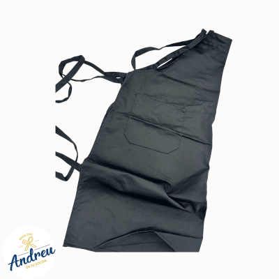 PECHERA CLASICA NEGRA CON BOLSILLOS (BAP-BK 85X73 CM) X 1 UNID