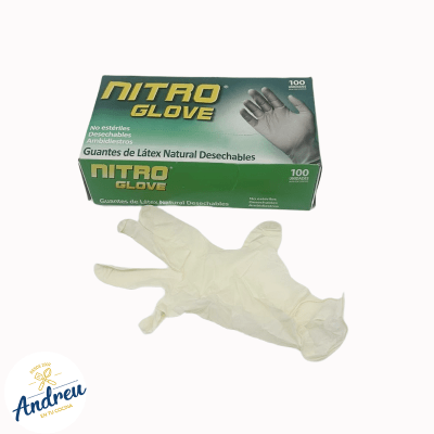 GUANTE LATEX ( S) EXAMGLOVE (TALLA S) X 100 UNID1