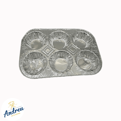 ALUMINIO MOLDE DESECHABLE QUEQUE (DIVISIONES X 6 UND) X 1 UNID2