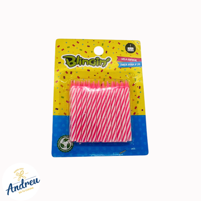 VELA ESPIRAL CHICA ROSA (24U 012358) X 1 UNID1