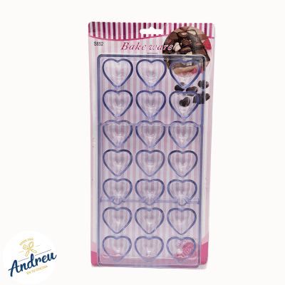 MOLDE ACRILICO (CORAZON) BOMBÓN 21 CAVIDADES X 1 UND
