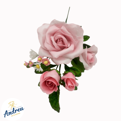 PASTILLAJE RAMO DE ROSA ROSADAS (SUSANA) X 1 UNID1