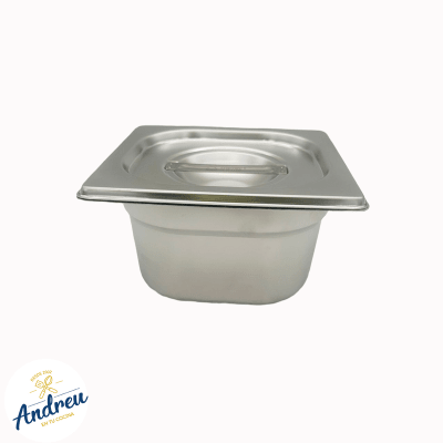 DEPOSITO ACERO GASTRONOMICO 1/6 10CM CON/TAPA (176X160X100MM) X 1 UNID1