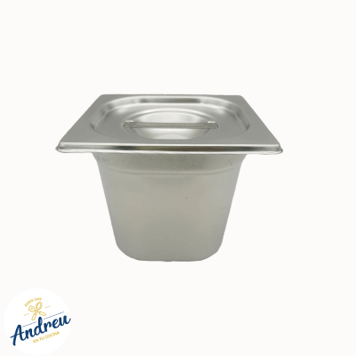 DEPOSITO ACERO GASTRONOMICO 1/6 15CM CON/TAPA (176X160X150 MM) X 1 UNID1
