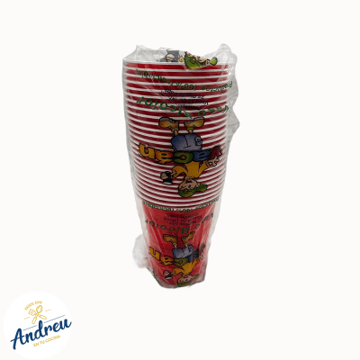 VASO PLASTICO 16 OZ ROJO/BLANCO (1X900) X25 UNID.