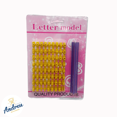 CORTADOR LETRAS EXPULSOR AMARILLO PEQUEÑO ( MAYUSCULA MINUSCULA) PEQUEÑA X 1 UNID1