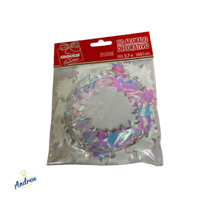 AMARRA METALIZADA FANTASIA ESTRELLA NACARADO (2.7M) UNID1