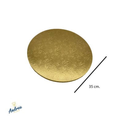 BASE TORTA REDONDA DORADO 35 CM (BANDEJA GRUESA 50) X 1 UND