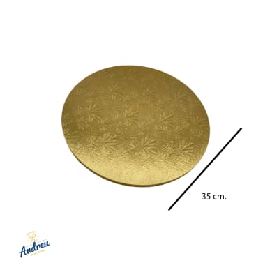 BASE TORTA REDONDA DORADO 40CM (BANDEJA GRUESA) X 1 UNID1