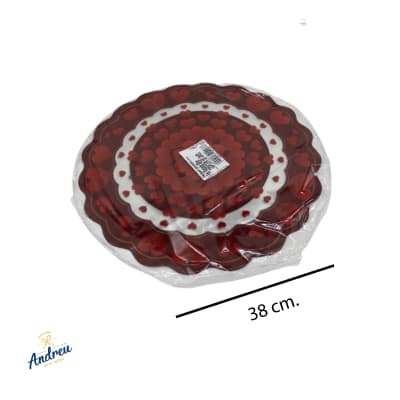 POLY BLONDA CORAZONES ROJO 38CM X2 UNID
