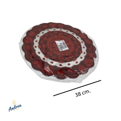 POLY BLONDA PAQUETE CORAZONES ROJO 38CM PT C/50 UNID