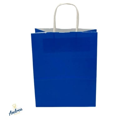BOLSA PAPEL 27HX21WX11CM (026154) AZUL X 6  UNID1
