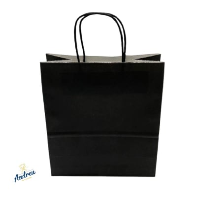 BOLSA PAPEL 27HX21WX11CM (026156) NEGRO X 6 UNID1