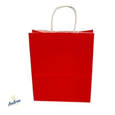 BOLSA PAPEL 27HX21WX11CM (026157) ROJO  X 6 UNID