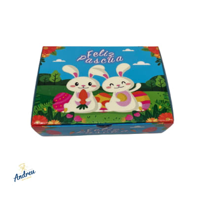 CAJA CARTON CONEJITO CELESTE (14X20X6 CM) X 10 UNID1