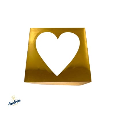 CAJA CARTON CORAZON DORADO X1UNID