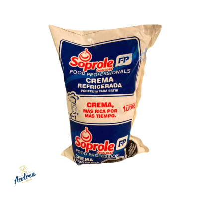 CREMA BOLSA REFRIGERADA SOPROLE 1 LITRO (8 U) X 1 UNID