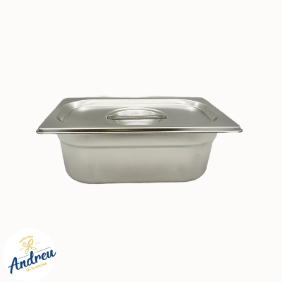 DEPOSITO ACERO GASTRONOMICO 1/4 10CM CON/TAPA (265X162X100 MM 2.5 LTS  ) X 1 UNID1