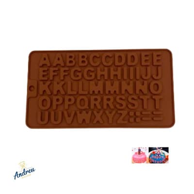MOLDE SILICONA ANDREU LETRAS DOBLE 50GR 20X11 UNID KD1051