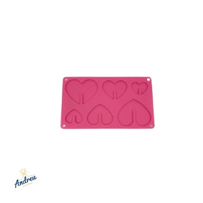 MOLDE SILICONA ANDREU CORAZON PLIEGUE 105GR 29.5X17.2X0.5 KD146  KD146 UNID1