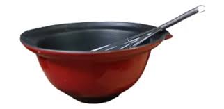 BOWL CERÁMICO FIERRO  FUNDIDO + BATIDOR MANUAL (24X5 LACREOLE) X 1 UNID3