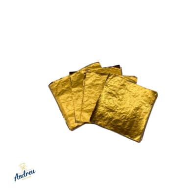 PAPEL METALICO ALFAJOR DORADO-PLATEADO 14X14 CM X50 UNID.2