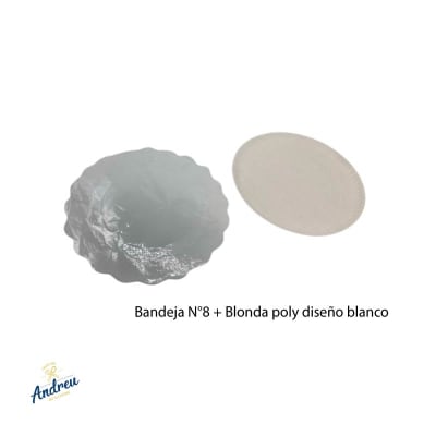 PROMO BANDEJA 8 + POLY BLONDA BLANCO
