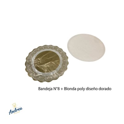 PROMO BANDEJA 8 + POLY BLONDA DORADO