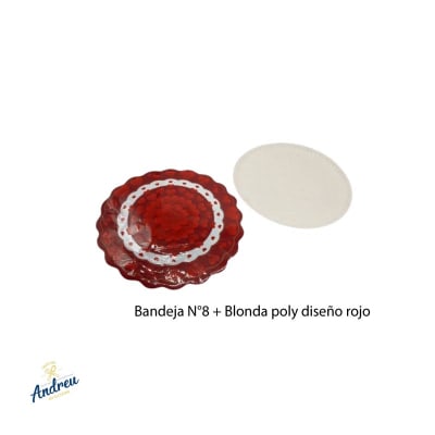 PROMO BANDEJA 8 + POLY BLONDA ROJO