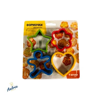CORTADOR GALLETA METALICO 4UND COLOR ANDREU KD076 UNID1