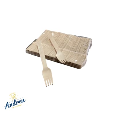 TENEDOR ECO MADERA 100 UNID (10X100) X1 UNID