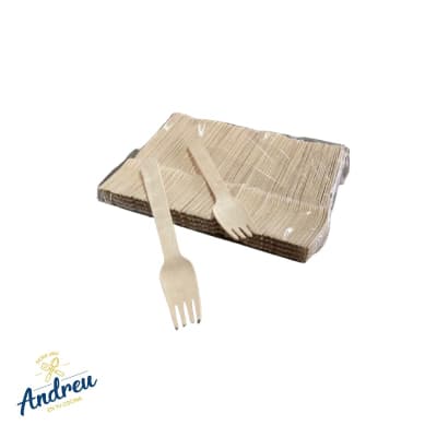 TENEDOR ECO MADERA 100 UNID (1000 UNID ) X CAJA