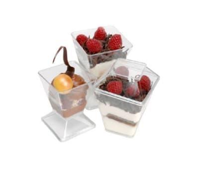 VASO ACRILICO CUADRADO /TAPA (32) 220 ML (10 UND) X 1 UNID1