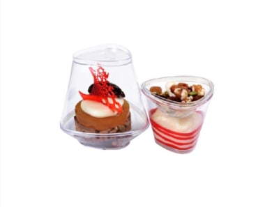 VASO ACRILICO TRIANGULAR /TAPA (45) 80ML (12 UND) X 1 UNID1