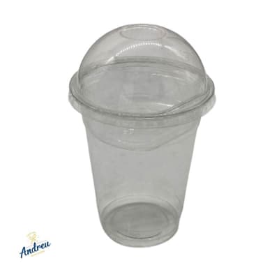 VASO CON TAPA DOMO 16 OZ POSTRE (PET 1000) C/HOYO X 100 UNID1