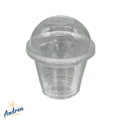 VASO PET 9 OZ C/TAPA DOMO O LISA (1000 U) X 100