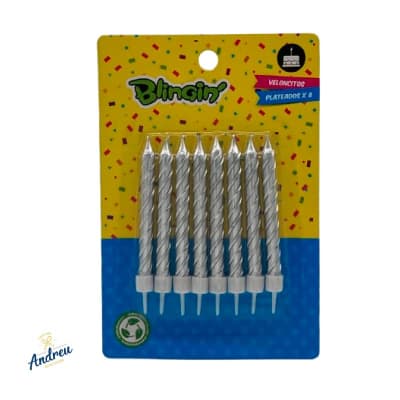 VELA VELONCITOS (024284 X 8) GRIS PLATA X 1 UNID1