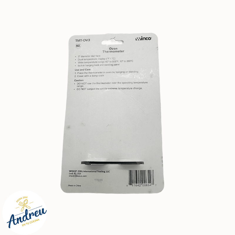 TERMOMETRO PARA HORNO 7CM 50/500° WINCO UNID2