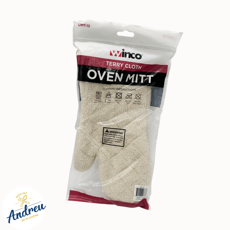 GUANTE RESISTENTE CALOR 33 CM (TERMICO FORRADO BLANCO OMT-13 WINCO) X 1 UNID2