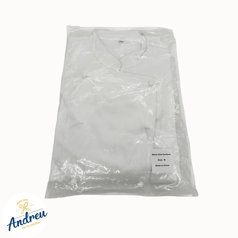 CHAQUETA CHEF M UNISEX COLOR BLANCO MANGA 3/4 TALLA M4