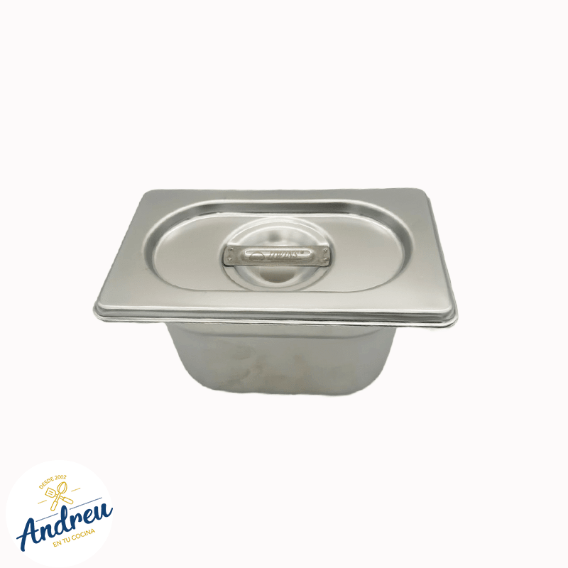 DEPOSITO ACERO GASTRONOMICO 1/9 10CM CON/TAPA (176X109X100 MM) X 1 UNID 0