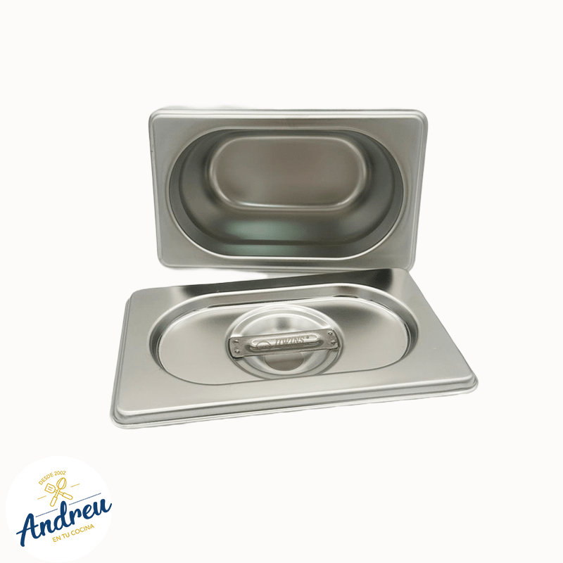 DEPOSITO ACERO GASTRONOMICO 1/9 10CM CON/TAPA (176X109X100 MM) X 1 UNID3