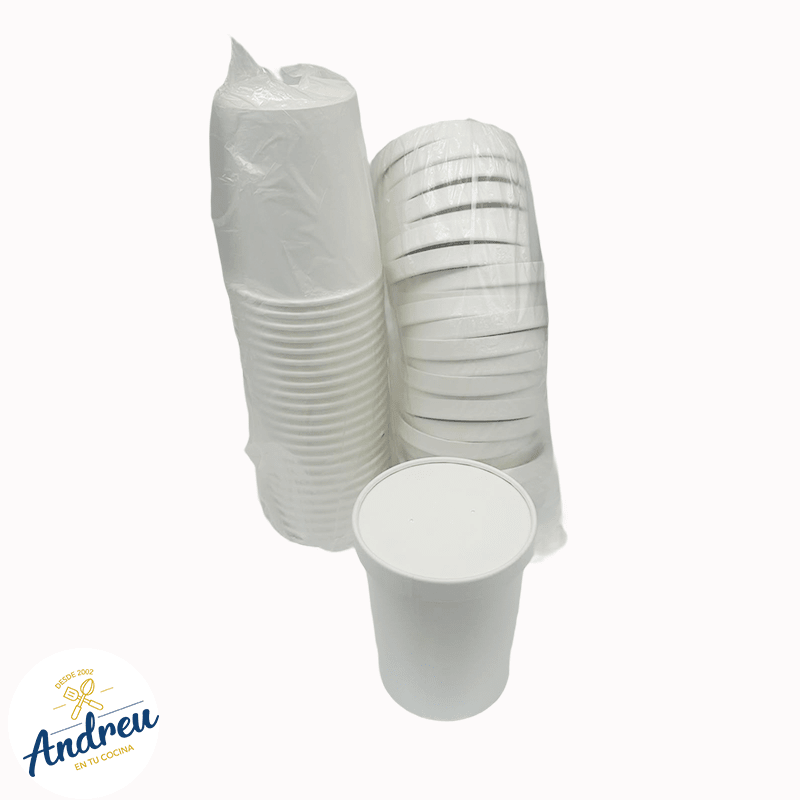 POTE POLIPAPEL CON/TAPA 32 OZ BLANCO (250) X 10 UNID3